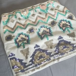 Wet Seal Sequened Knit Mini Skirt